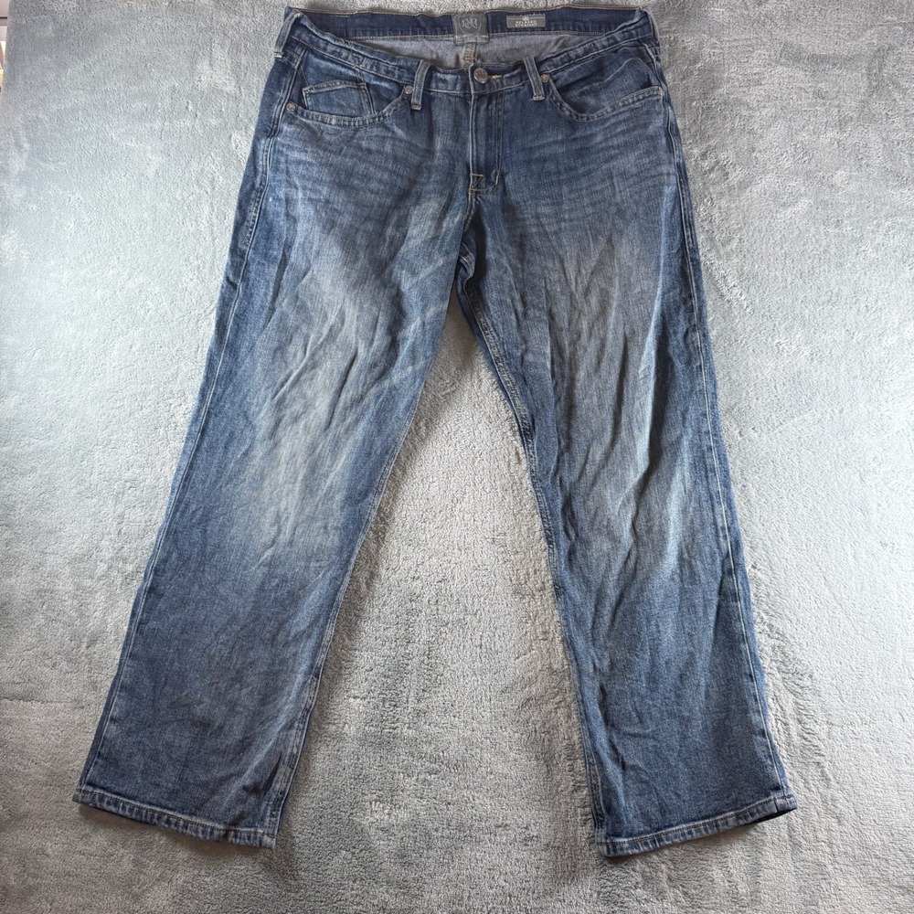 Rock & Republic Mens Relaxed‎ Straight Leg Jeans Medium Wash Blue 36x30